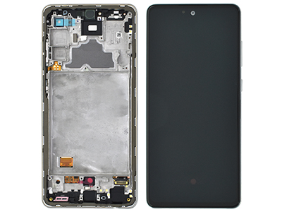 Samsung Galaxy A72 - Service Pack LCD + Touchscreen + Frame + Tasti Laterali Awesome White GH82 - 25460D