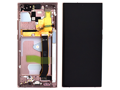 Samsung Galaxy Note 20 Ultra 5G - Service Pack LCD + Touchscreen + Frame + Tasti Laterali Mystic Bronze GH82 - 23597D