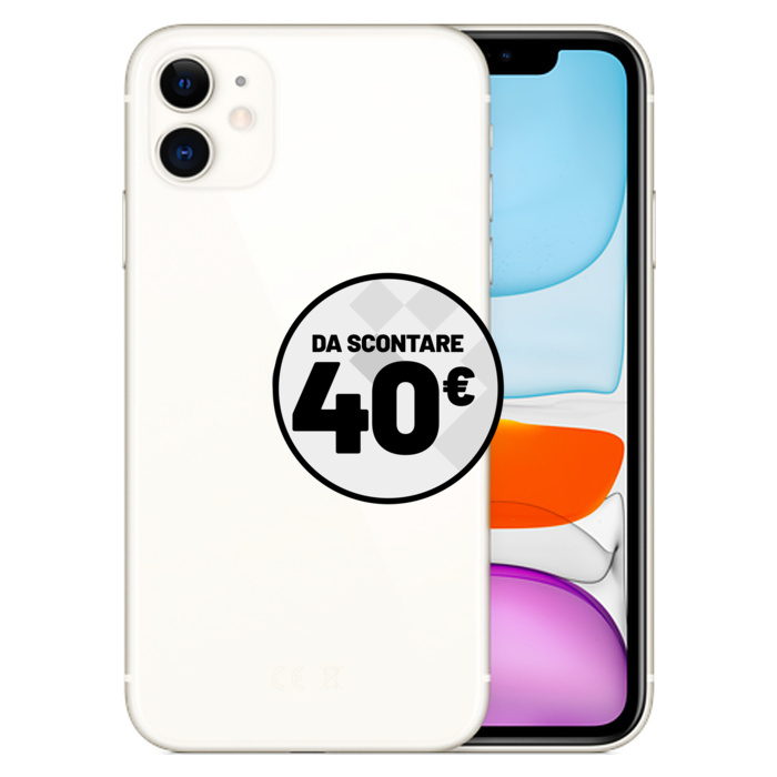 Apple iPhone 11 (128 GB) Bianco - Grado estetico: Buono - Batteria Nuova