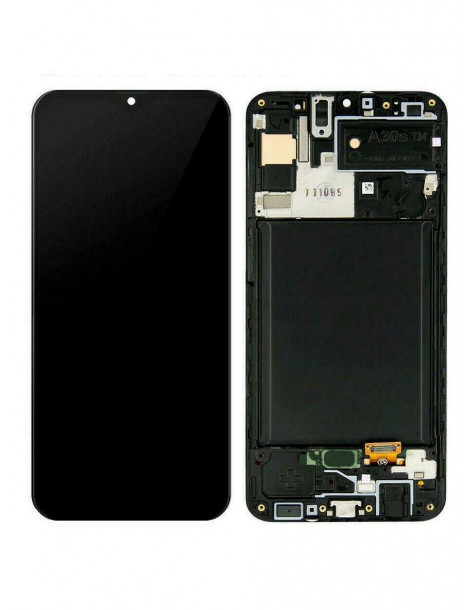 Samsung Galaxy A30 Service Pack LCD + Touchscreen + Frame + Altoparlante + Vibrazione - Nero