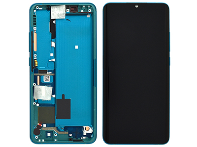 Xiaomi MI Note 10 LCD + Touch Screen + Frame + Tasti Laterali Aurora Green