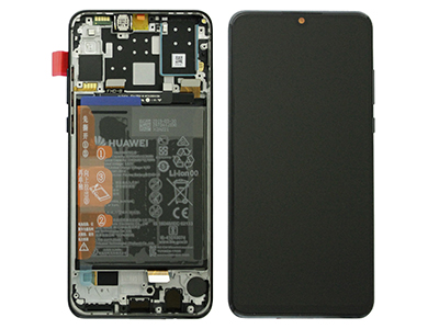 Huawei P30 Lite 48 MP Service Pack LCD + Touch screen + Frame + Tasti Laterali Black "Versione Fotocamera 48MP"