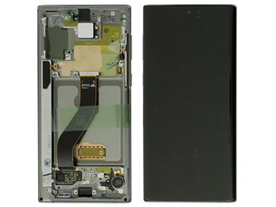 Samsung Galaxy Note 10 Service Pack LCD + Touchscreen + Frame + Altoparlante + Vibrazione + Tasti Laterali Aura Glow GH82 - 20818C
