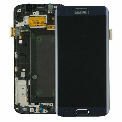 Samsung Galaxy S6 Edge  LCD + Touchscreen + Frame + Tasto Home Completo Blu (ECOSTORE)