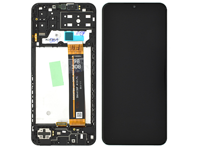 Samsung Galaxy M13 Service Pack LCD + Touchscreen + Frame + Switch Tasti Laterali Altoparlante + Microfono Black GH82 - 29132A