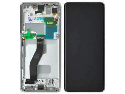 Samsung Galaxy S21 Ultra Service Pack LCD + Touchscreen + Frame + Tasti Laterali Phantom Silver GH82 - 26036B