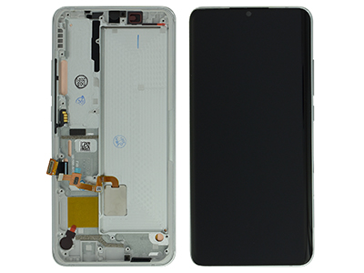Xiaomi MI Note 10 LCD + Touch screen + Frame + Tasti Laterali + Lettore ImPronta Glacier White Compatibile