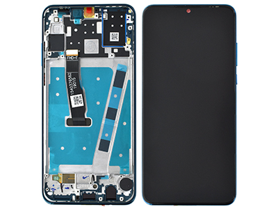 Huawei P30 Lite LCD + Touch screen + Frame + Tasti Laterali Peacock Blue "Versione Fotocamera 48MP" ( ECOSTORE)