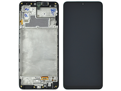 Samsung Galaxy M22 LCD + Touchscreen + Frame + Switch Tasti Laterali + Altoparlante Black  (ECOSTORE)