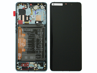 Huawei P30 Pro LCD + Touch + Frame + Batteria + Tasti Laterali + Altoparlante + Vibrazione Aurora Blue ( ECOSTORE)