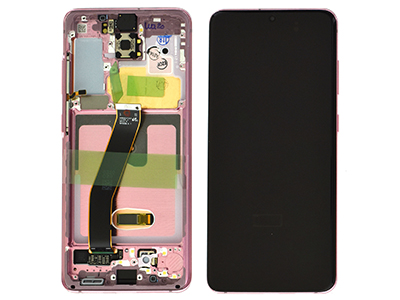 Samsung Galaxy S20 Service Pack LCD + Touchscreen + Frame + Altoparlante Cloud Pink GH82 - 22123C