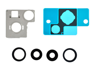 Apple iPhone 13 Cover Camera + Vetrino + Frame + Adesivo Nero Kit 2 Camere Completo