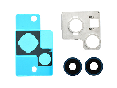 Apple iPhone 13 Cover Camera + Vetrino + Frame + Adesivo Blu Kit 2 Camere Completo (ECOSTORE)