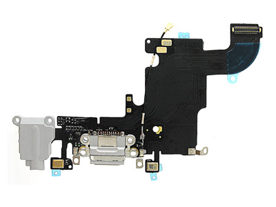 Apple iPhone 6S Flat Cable + Jack Audio + Connettore di Ricarica + Microfono Grigio Chiaro (No Logo)