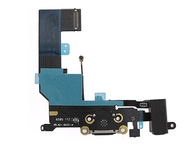 Apple iPhone SE Flat Cable + Jack Audio + Microfono + Connettore di Ricarica Nero (No Logo)