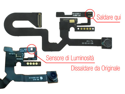Apple iPhone 8 Plus Flat Cable + Camera Frontale + Sensore Prossimita + Microfono (ECOSTORE)