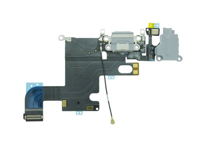 Apple iPhone 6 Flat Cable + Jack Audio + Connettore di Ricarica + Microfono Grigio Scuro (No Logo)