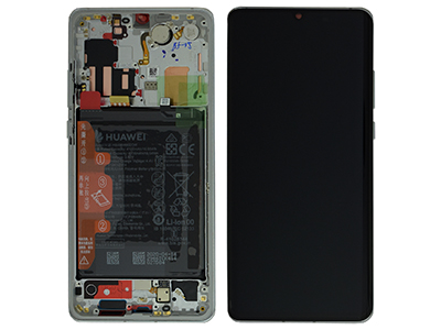 Huawei P30 Pro New Edition LCD + Touch + Frame + Batteria + Tasti Laterali + Altoparlante + Vibrazione Silver Frost
