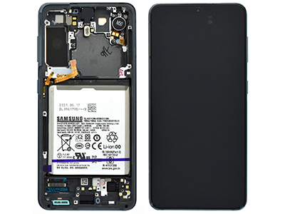Samsung Galaxy S21 Service Pack LCD + Touchscreen + Batteria + Tasti Laterali + Camera Frontale Phantom Gray GH82 - 24718A