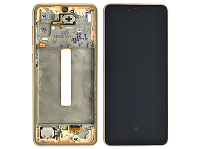Samsung Galaxy A33 5G Service Pack LCD + Touchscreen + Frame + Tasti Laterali + Altoparlante + Suoneria Awesome Peach GH82 - 28144D