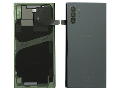 Samsung Galaxy Note 10 Plus Cover Batteria in vetro + Vetrino Camera + Adesivi Nero (ECOSTORE)