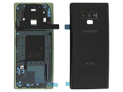 Samsung Galaxy Note 9 Cover Batteria in vetro + Vetrino Camera + Adesivi Nero vers. Dual Sim (ECOSTORE)