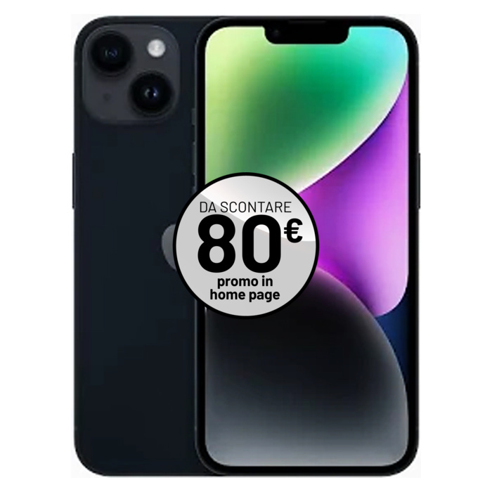 Apple iPhone 14 (256 GB) Mezzanotte - Grado Estetico: Buono - Batteria Nuova