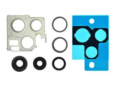 Apple iPhone 13 Pro Cover Camera + Vetrino + Frame + Adesivo Black Kit 3 Camere Completo (ECOSTORE)