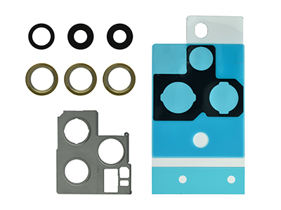 Apple iPhone 12 Pro Cover Camera + Vetrino + Frame + Adesivo Oro Kit 3 Camere Completo