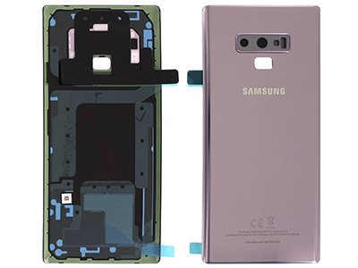 Samsung Galaxy Note 9 Cover Batteria in vetro + Vetrino Camera + Adesivi Lavander Purple