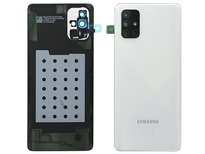Samsung Galaxy A71 Cover Batteria + Vetrino Camera + Adesivi Haze Crush Silver