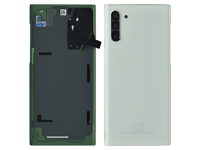 Samsung Galaxy Note 10 Cover Batteria in vetro + Vetrino Camera + Adesivi Aura White