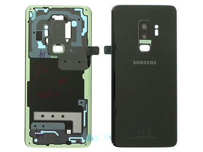 Samsung Galaxy S9 Plus Cover Batteria in vetro + Vetrino Camera + Vetrino Flash Nero (ECOSTORE)
