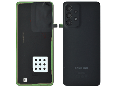 Samsung Galaxy A33 5G Cover Batteria + Vetrino Camera + Adesivi Awesome Black (ECOSTORE)