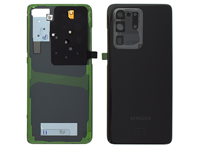 Samsung Galaxy S20 Ultra Cover Batteria in vetro + Vetrino Camera + Microfono Nero