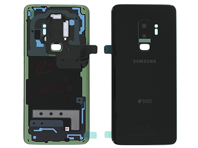 Samsung Galaxy S9 Plus Cover Batteria in vetro + Vetrino Camera + Vetrino Flash Nero Vers. Dual Sim (ECOSTORE)