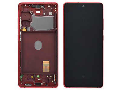 Samsung Galaxy S20 FE 5G LCD + Touchscreen + Frame + Tasti Laterali Cloud Red