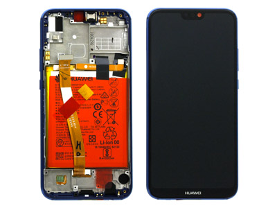 Huawei P20 Lite LCD + Touch + Frame + Batteria + Tasti Laterali + Altoparlante Blu ( ECOSTORE)