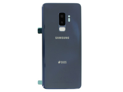 Samsung Galaxy S9 Plus Cover Batteria in vetro + Vetrino Camera + Vetrino Flash Coral Blu Vers. Dual