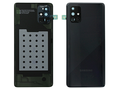 Samsung Galaxy A71 Cover Batteria + Vetrino Camera + Adesivi Prism Crush Black