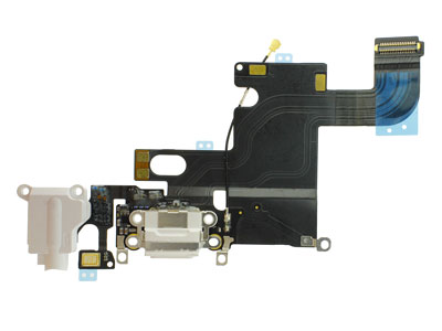 Apple iPhone 6 Flat Cable + Jack Audio + Connettore di Ricarica + Microfono Bianco No Logo