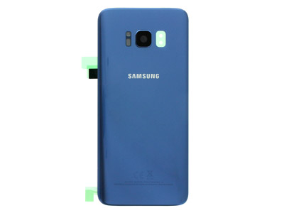 Samsung S8 Cover Batteria in vetro + Vetrino Camera + Vetrino Flash Blu