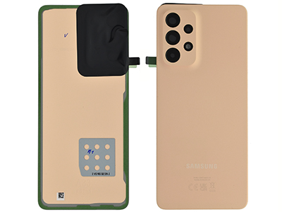 Samsung A33 5G Cover Batteria + Vetrino Camera + Adesivi Awesome Peach