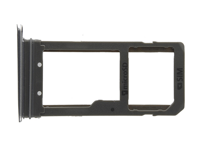 Samsung Galaxy S7 Edge Sportello SIM card / SD Card + Alloggio Silver per Vers. Nero