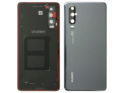 Huawei P30 Cover Batteria + Vetrino Camera Nero ( ECOSTORE)