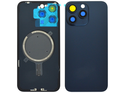 Apple iPhone 15 Pro max Cover Batteria Magnetica + Vetrino Camera Blue Titanium (ECOSTORE)