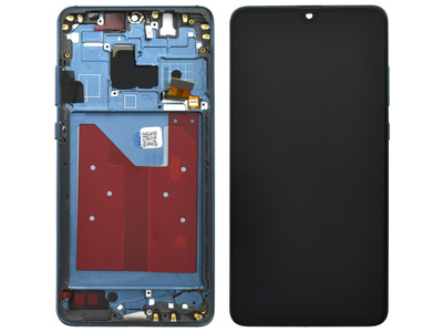 Huawei MATE 20 Lcd + Touch Screen + Frame + Tasti Laterali Blue