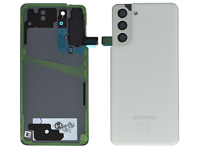 Samsung Galaxy S21 Cover Batteria + Vetrino Camera + Adesivi Phantom White (ECOSTORE)