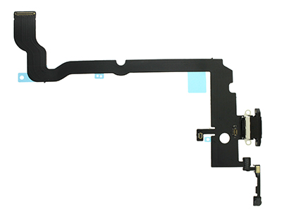 Apple Iphone XS Max Flat cable + Connettore Ricarica + Microfono Nero No Logo (ECO TORE)