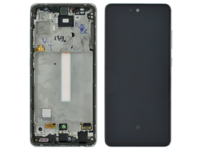 Samsung Galaxy A52 Lcd + Touchscreen + Frame + Tasti Laterali Awesome White